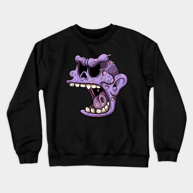 Zombie Head With Maggots Crewneck Sweatshirt by TheMaskedTooner